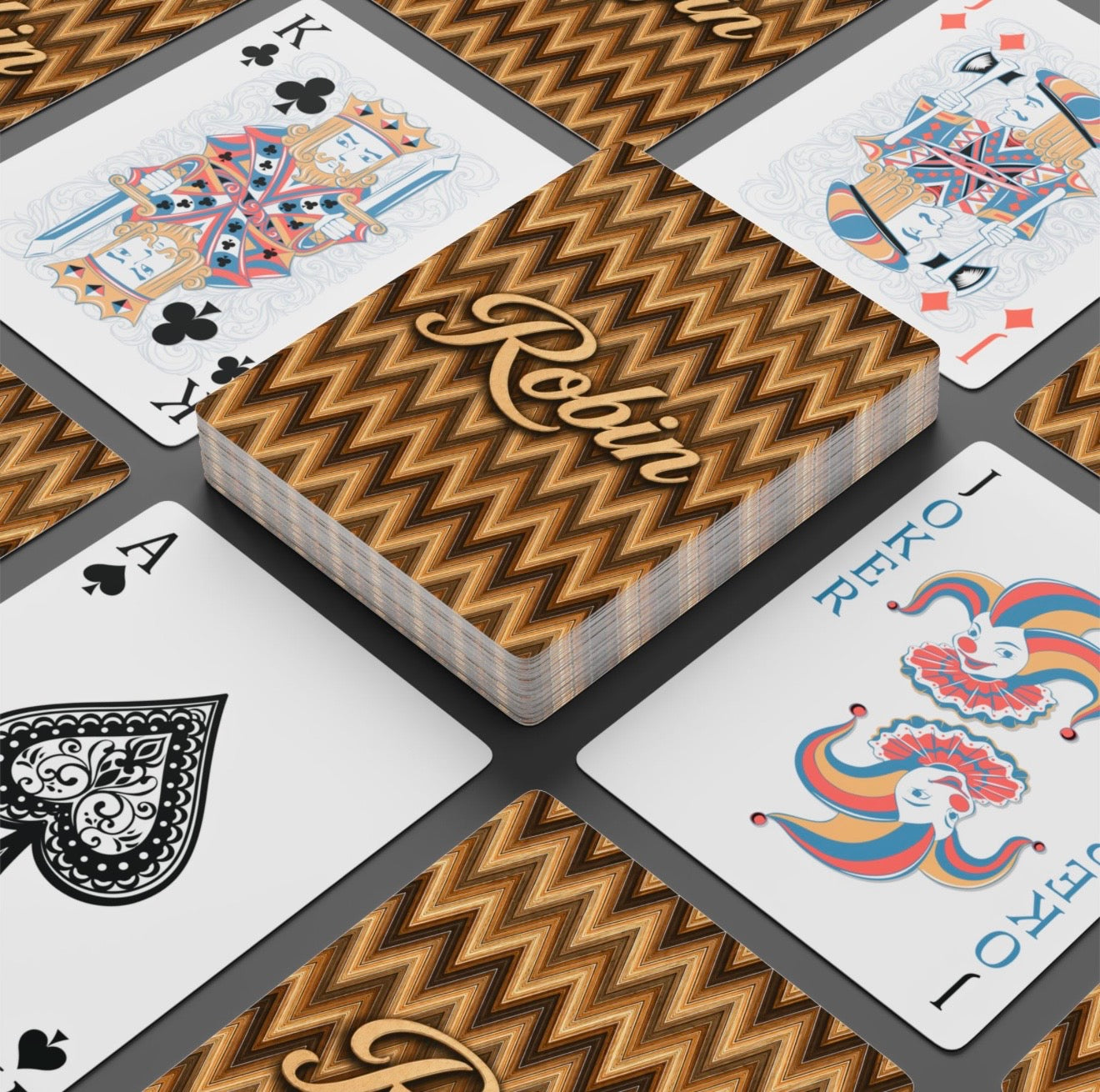 Personalized Chevron Deck Of Playing Cards Canasta Cards
