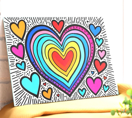 Pop Abstract Art Heart Cutting Board