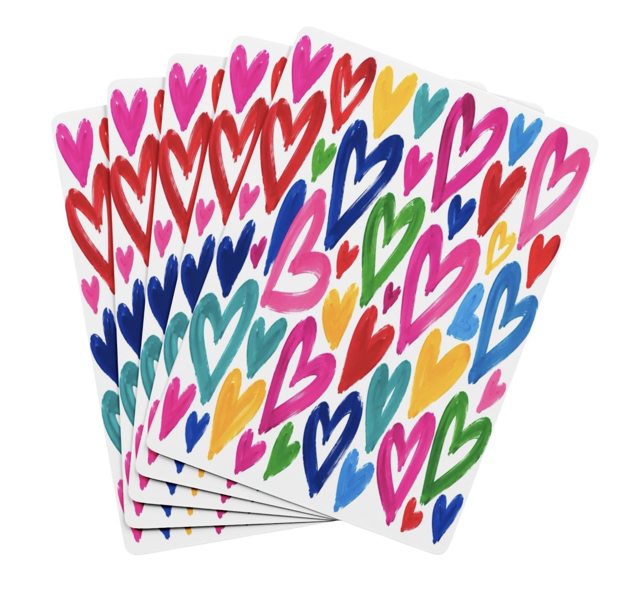 Abstract colorful Hearts Playing Cards Canasta Playing Cards Deck Of Cards