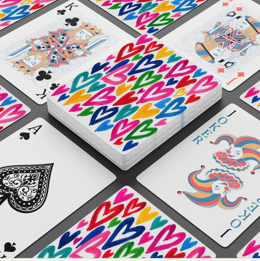 Abstract colorful Hearts Playing Cards Canasta Playing Cards Deck Of Cards