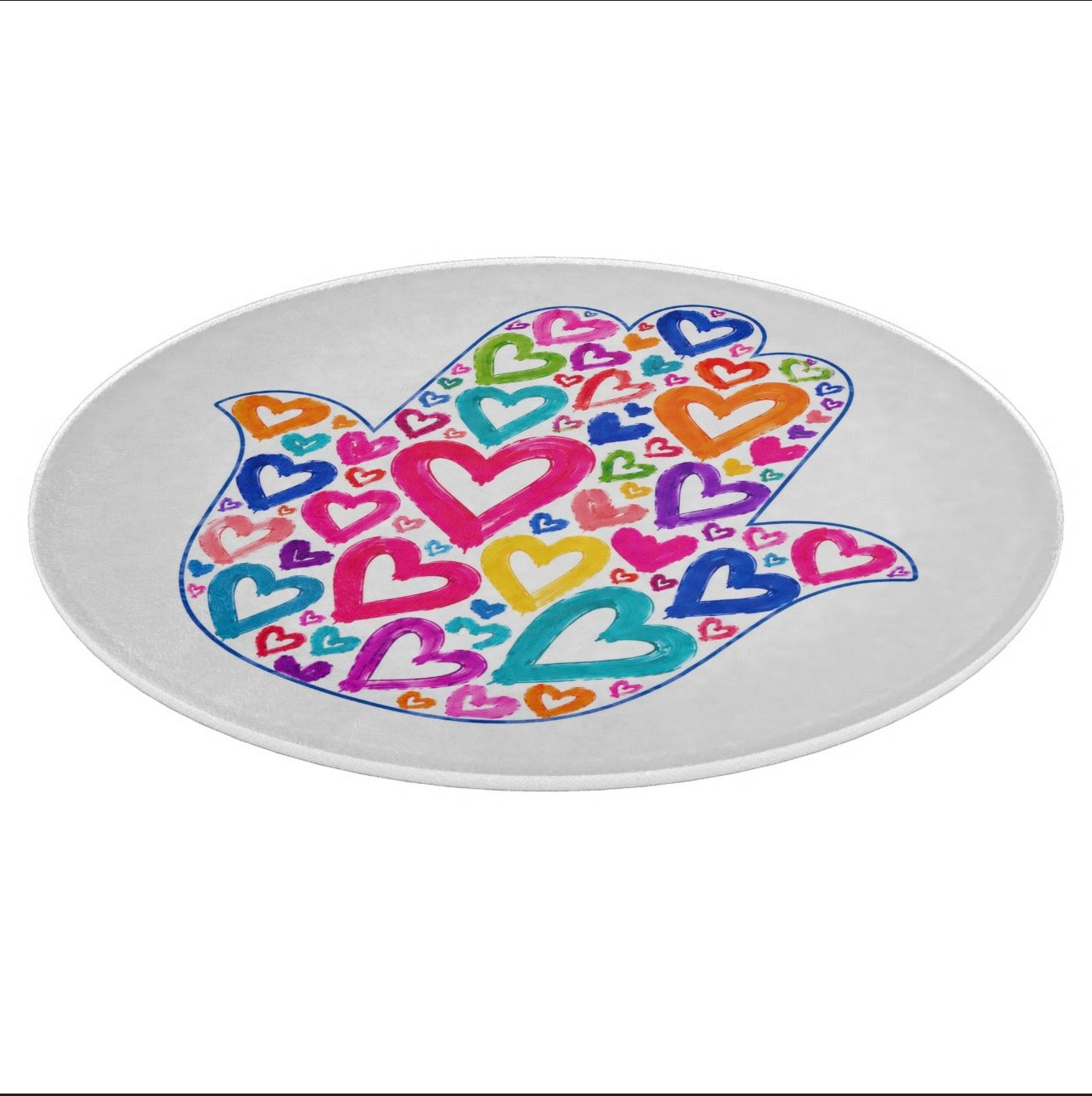 Hamsa Hearts Glass Cutting Board Serving Platter