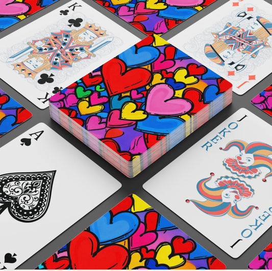 All The Love  Hearts Playing Cards Canasta Lover