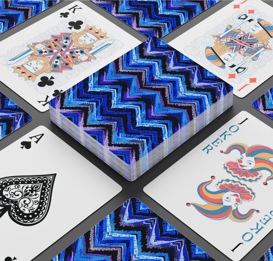 Chevron Blues Art Deck Of Playing Cards