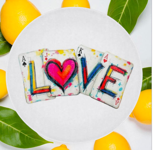 Love Is In The Cards Canasta Cutting Board Serving Platter
