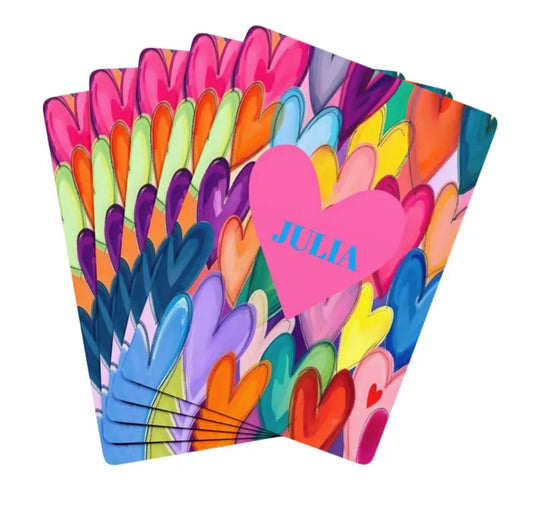 Personalized Hearts Deck Of Playing Cards Canasta