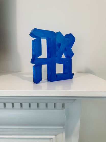 Ahava Love Blue Resin Sculpture