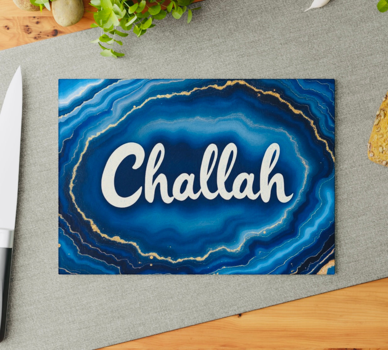 Blue Agate Challah Board