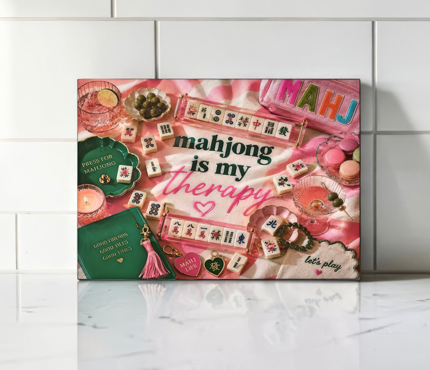 Mahjong Is My Therapy Cutting Board Serving Platter