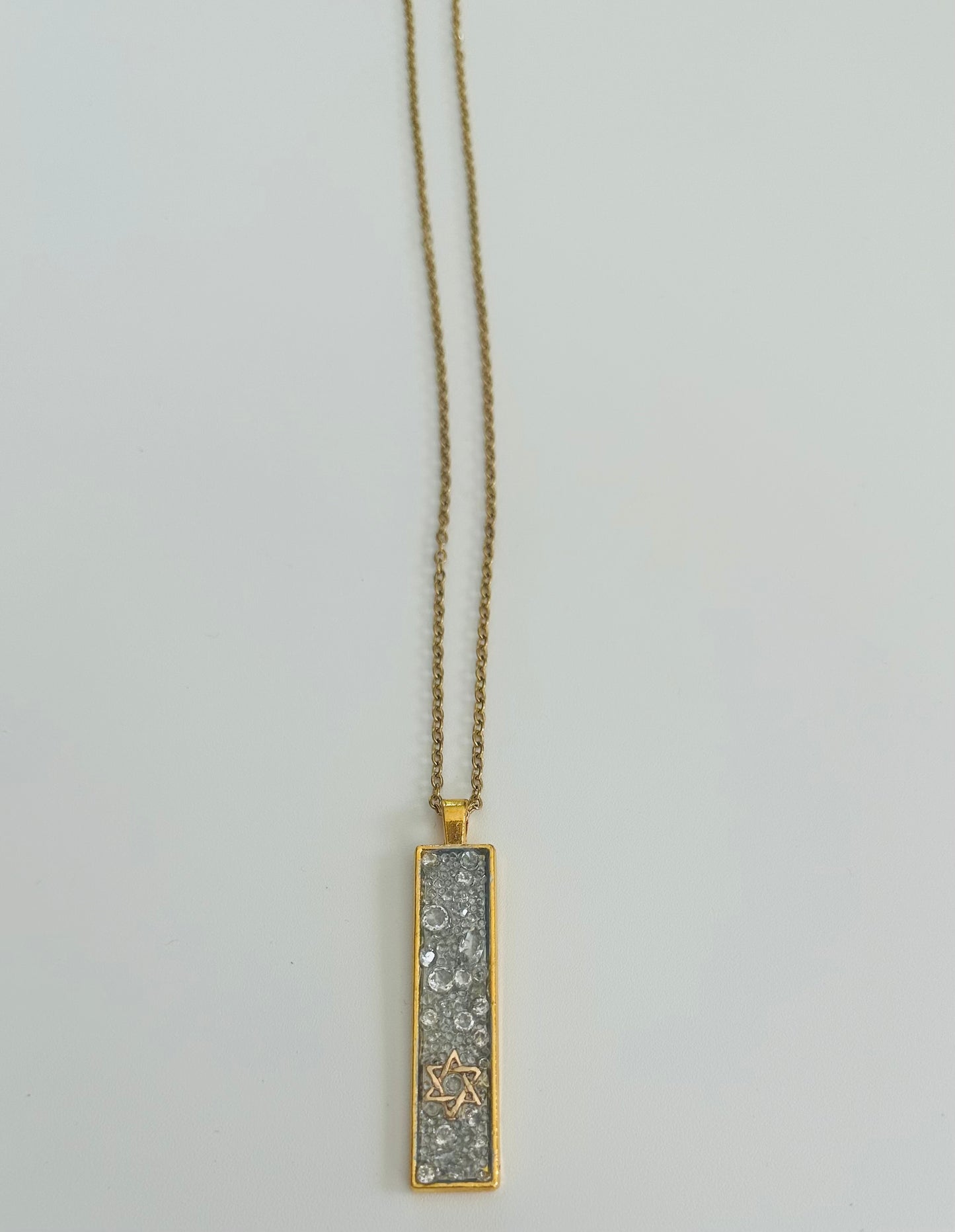 Semi Precious Stone Star Of David Gold Necklace