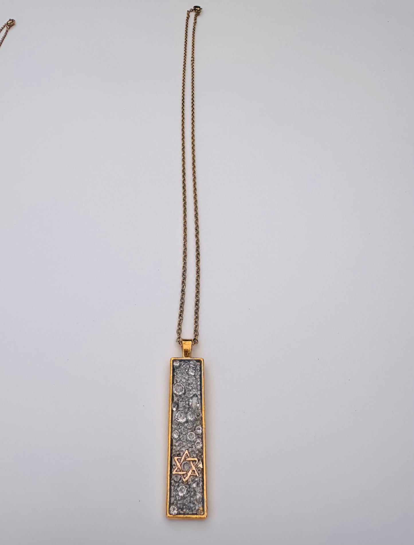 Semi Precious Stone Star Of David Gold Necklace
