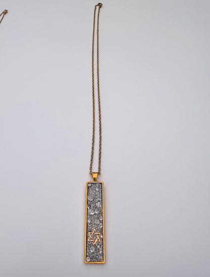Semi Precious Stone Star Of David Gold Necklace