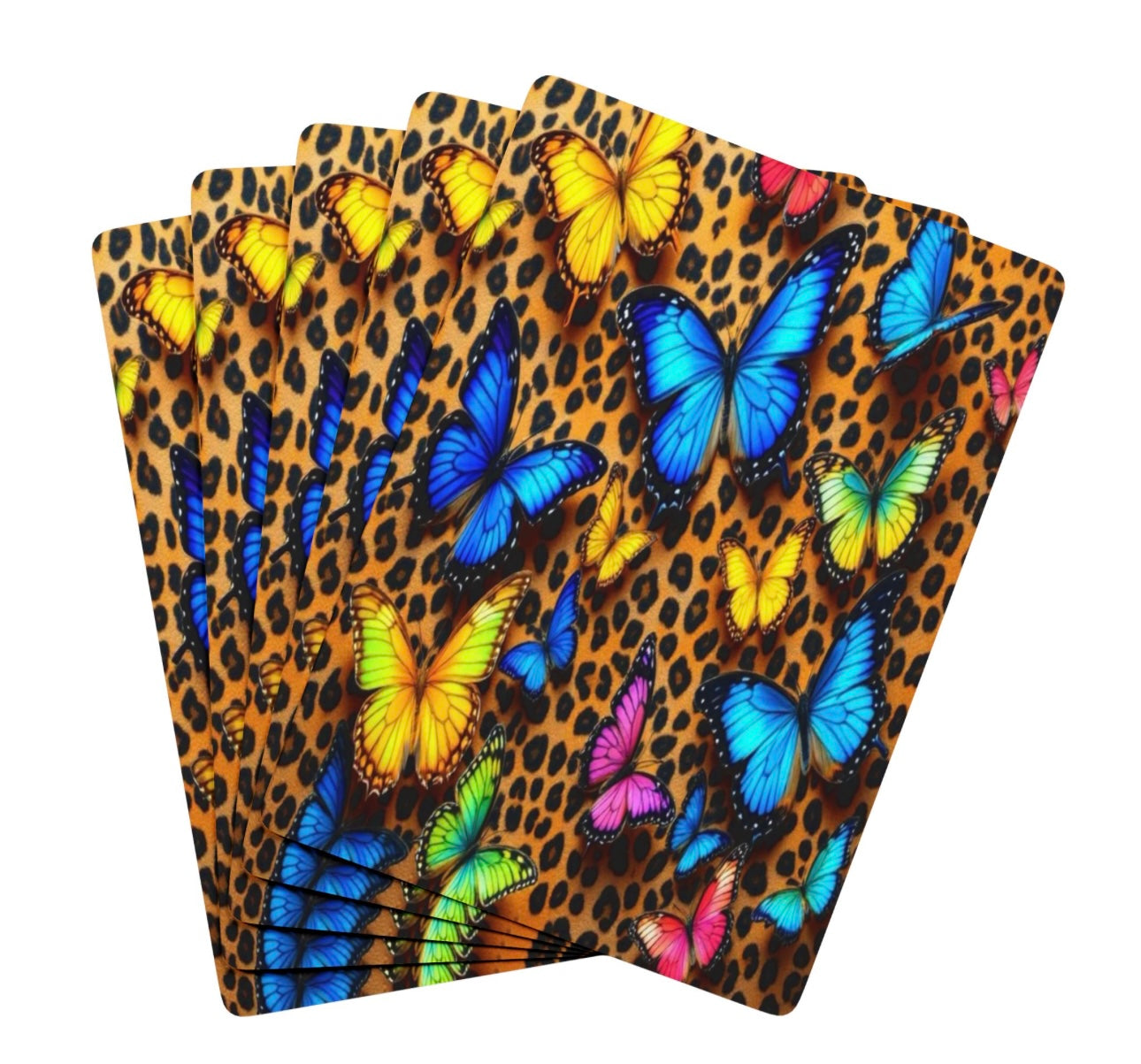 Cheetah Print Butterfly Deck Of Playing Cards