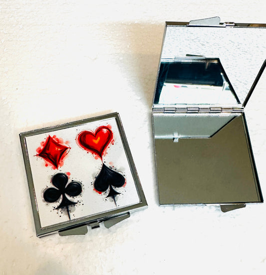 Card Symbols Canasta Compact Mirror