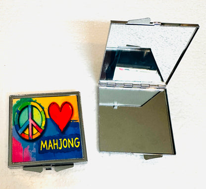 Peace Love Mahjong Compact Mirror