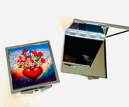 Love Is In The Cards Canasta Compact Mirror