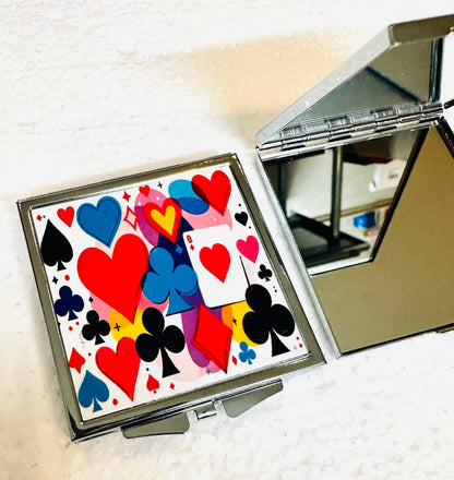 Card Symbols Canasta Compact Mirror