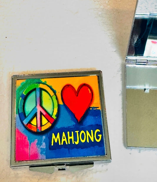 Peace Love Mahjong Compact Mirror