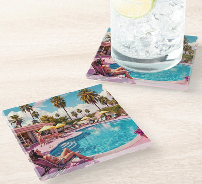 Retro Pool Coaster Set