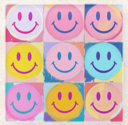 Happy Face Smiley Face Coaster Set