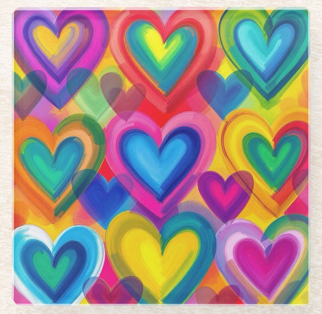 Colorful Hearts Coaster Set