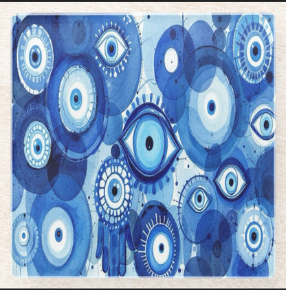 Hamsa Evil Eye Coaster Set