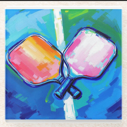 Pickleball Art Coaster Set