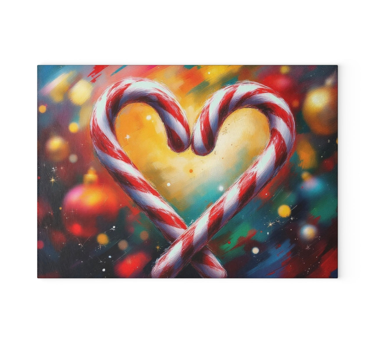 Christmas Candy Cane Heart Cutting Board