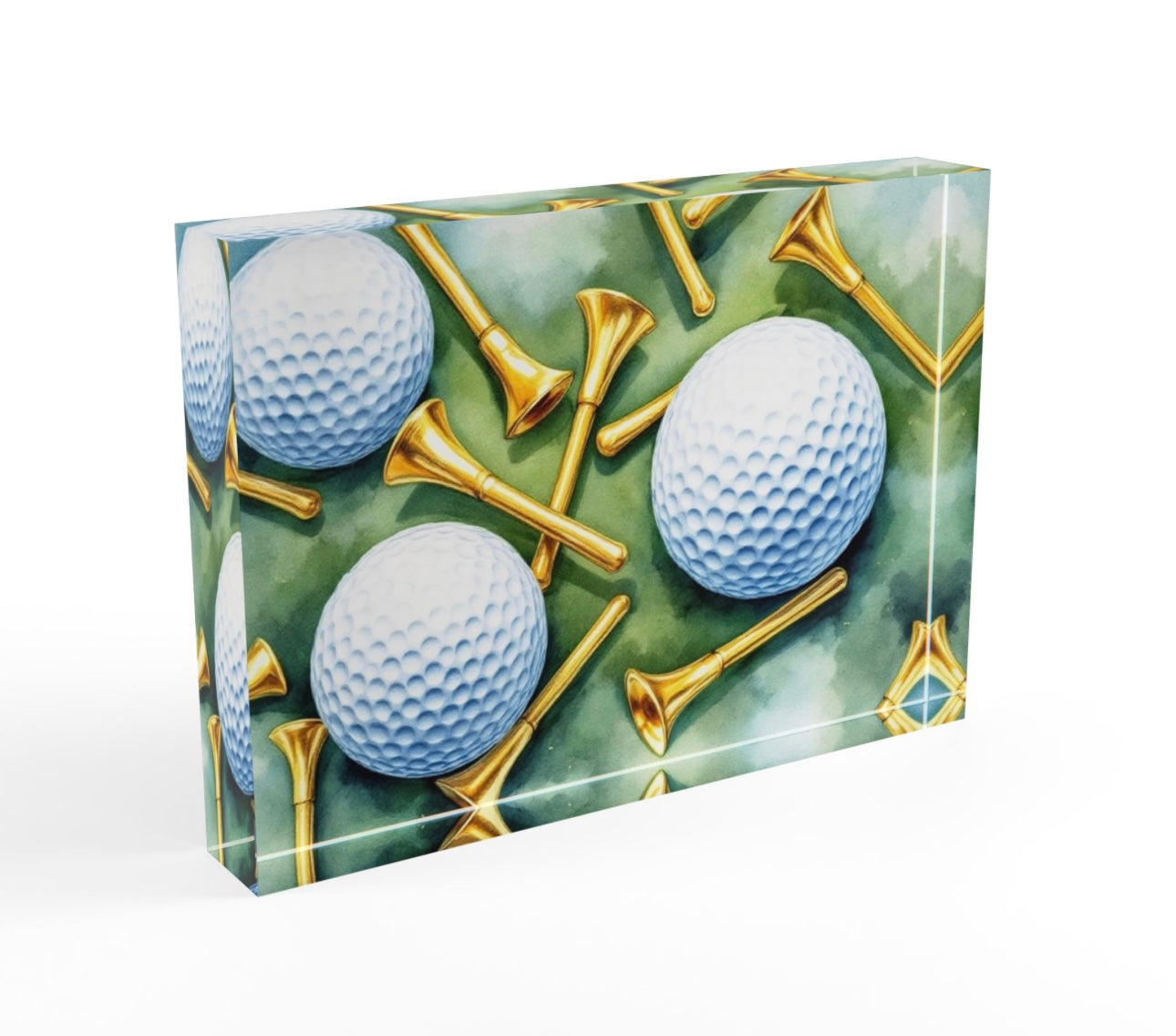 Golf Lover Gift For Him Crystal Block