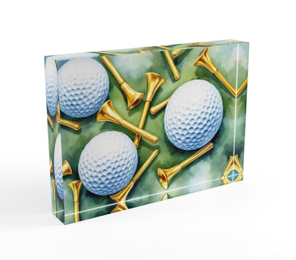 Golf Lover Gift For Him Crystal Block