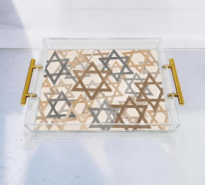 Star Of David Jewish Stars Judaica Art Acrylic Tray