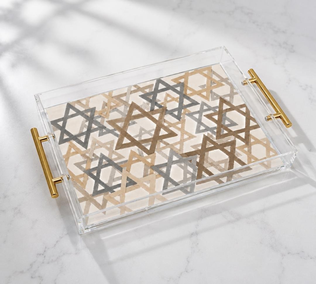 Star Of David Jewish Stars Judaica Art Acrylic Tray