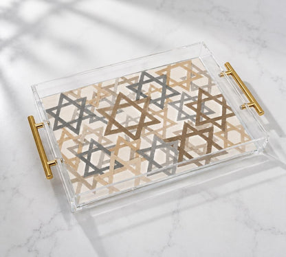 Star Of David Jewish Stars Judaica Art Acrylic Tray