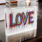 Colorful Love Crystal Block Table Decor