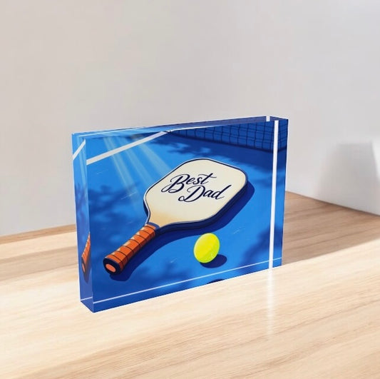 Best Dad Pickleball Block Table Decor