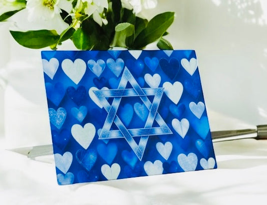 Star Of David Love Hearts Cutting Board