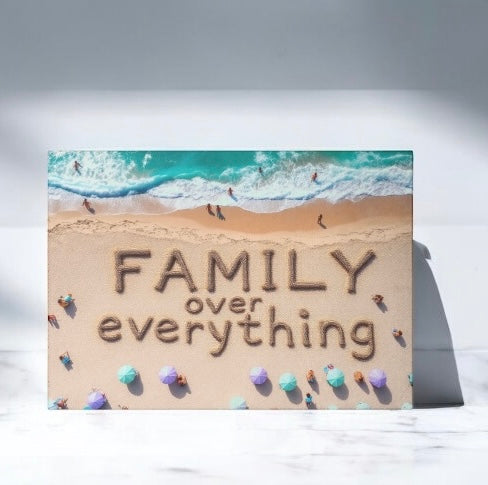 Family Over Everything Beach Cutting Board Serving Platter