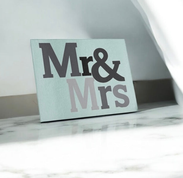 Mr and Mrs Engagement Wedding Gift Cutting Board