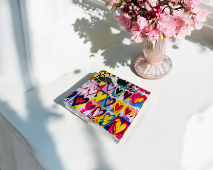 Abstract Hearts Acrylic Block Table Decor