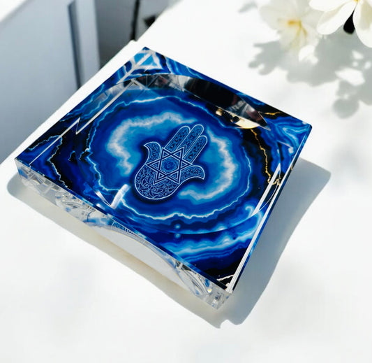 Hamsa Star Of David  Acrylic Candy Dish Catchall Tray