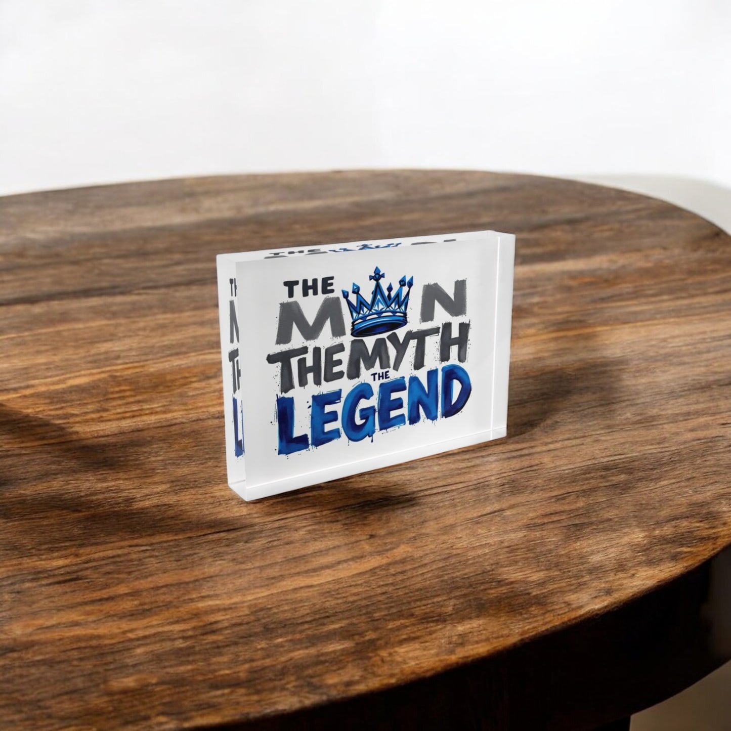 The Man The Myth The Legend Dad Crystal Block Table Decor
