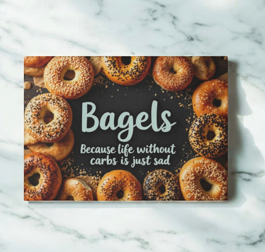 I Love Carbs Bagel Cutting Board