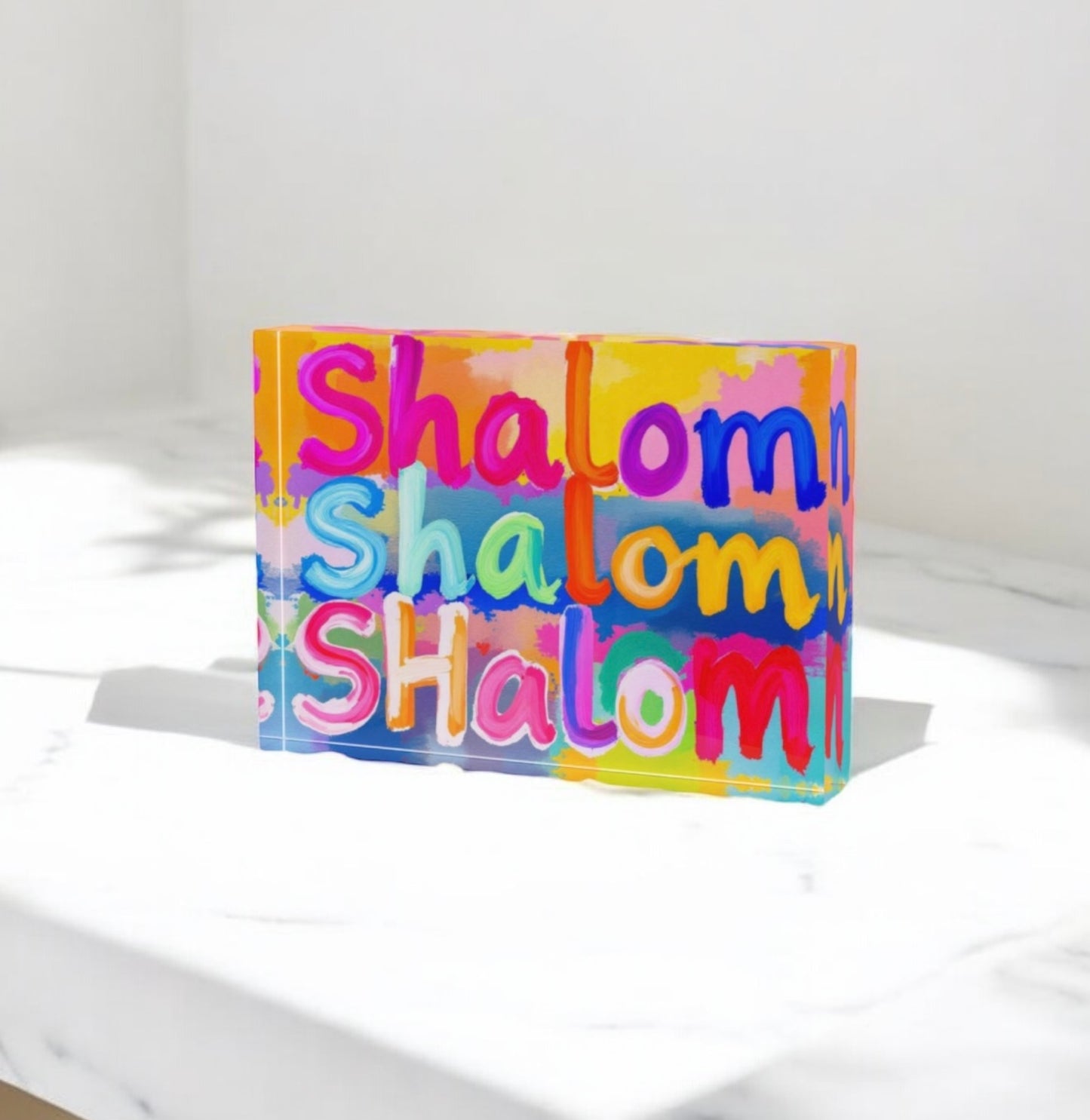 Shalom Art Crystal Block Table Decor