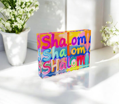 Shalom Art Crystal Block Table Decor