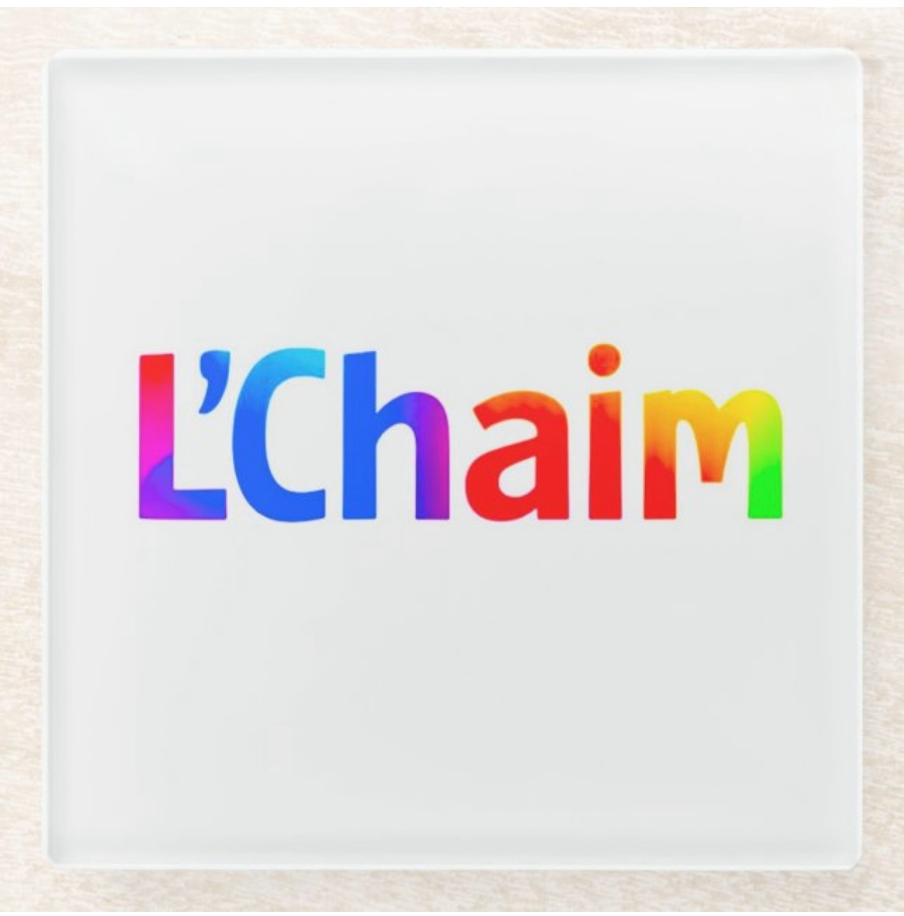 L’Chaim Glass Coaster Set