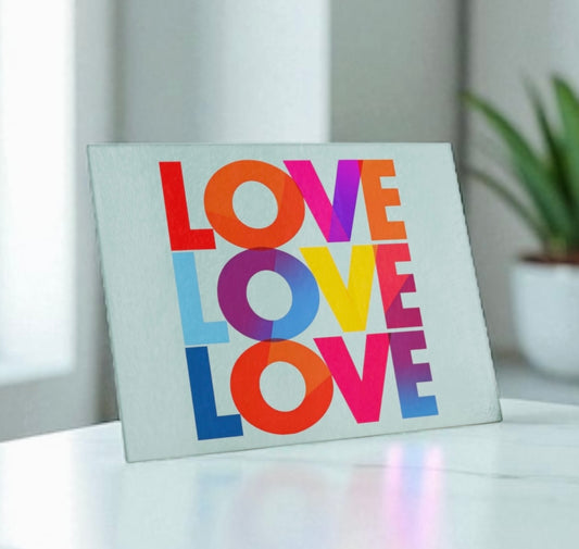 LOVE Glass Cutting Board Serving Platter