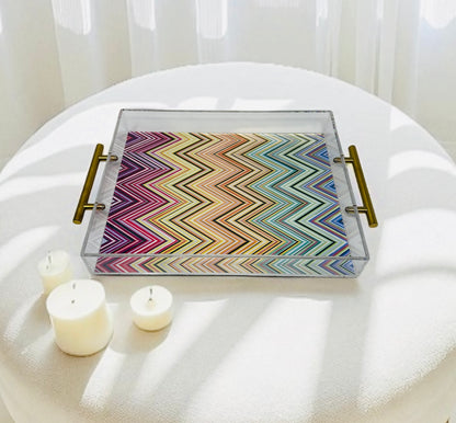 Abstract Zig Acrylic Tray