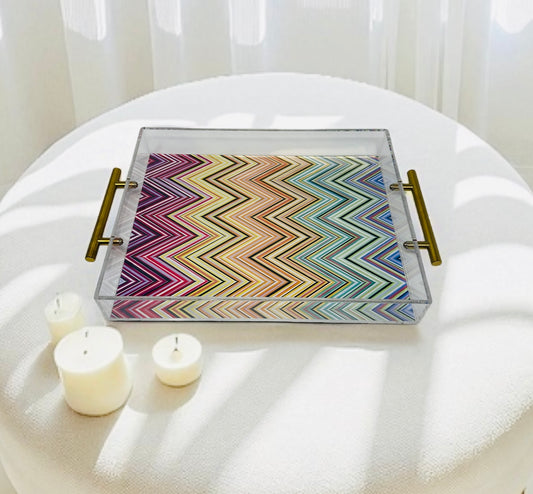 Abstract Zig Acrylic Tray