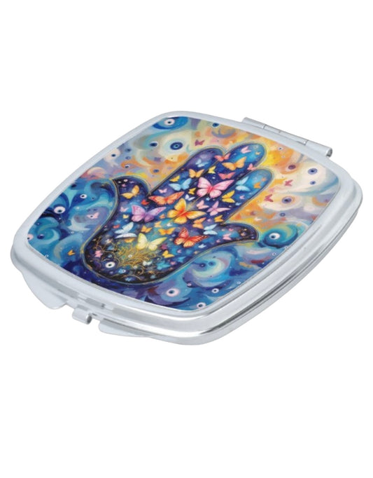 Hamsa Butterfly Pocket Mirror