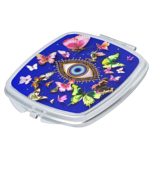 Evil Eye Butterfly Pocket Mirror