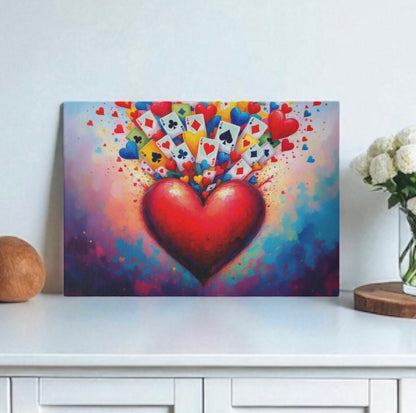Canasta Heart Playing Cards Cutting Board